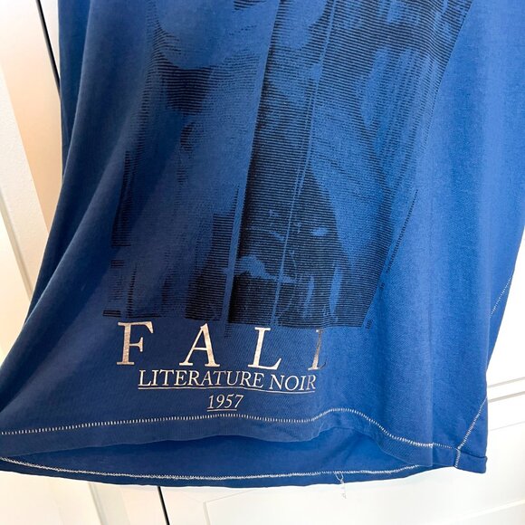 Literature Noir RARE Tee Womens Medium Blue Pulp Fiction Foil THE BEAUTIFUL FALL - Picture 4 of 12